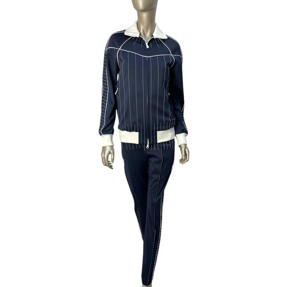 Valentino Blue White Sporty Pants suit Sz.42 - Picture 1 of 6